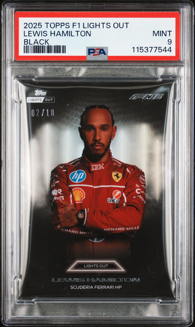 2/10 Black POP1 - Lewis Hamilton - 2025 Topps Lights Out - 75th Anniversary