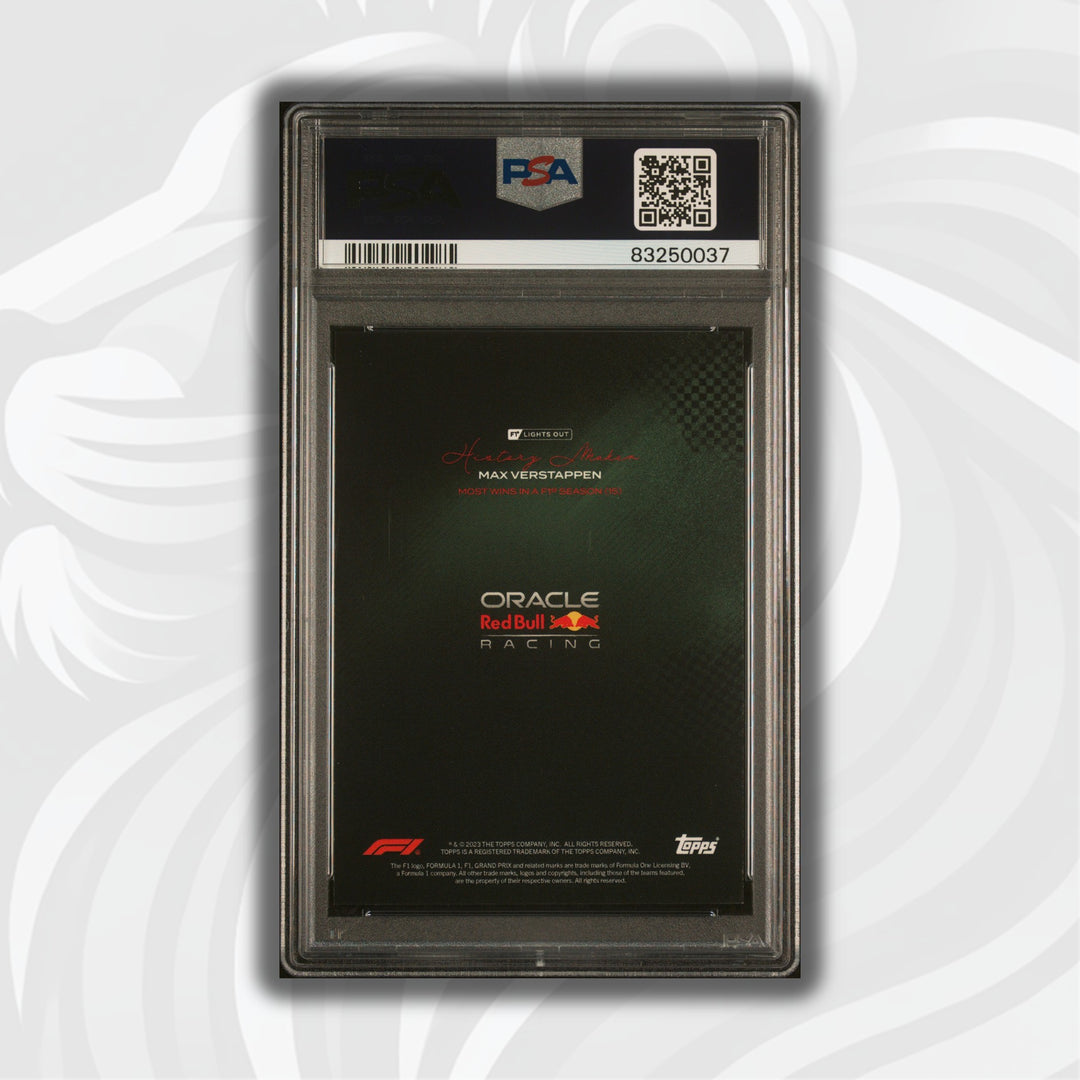 PSA 10 - 13/49 - Max Verstappen #LO22 - 2022 Topps F1 Lights Out - History Maker Most Wins in a Season