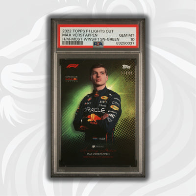 PSA 10 - 13/49 - Max Verstappen #LO22 - 2022 Topps F1 Lights Out - History Maker Most Wins in a Season
