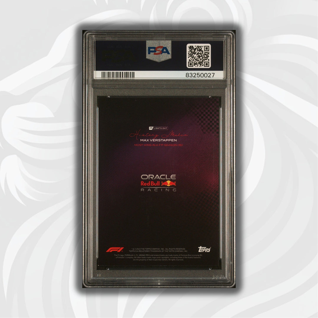 PSA 8 - 126/150 Max Verstappen - History Maker Most Wins in a Season - 2022 Lights Out - Pink