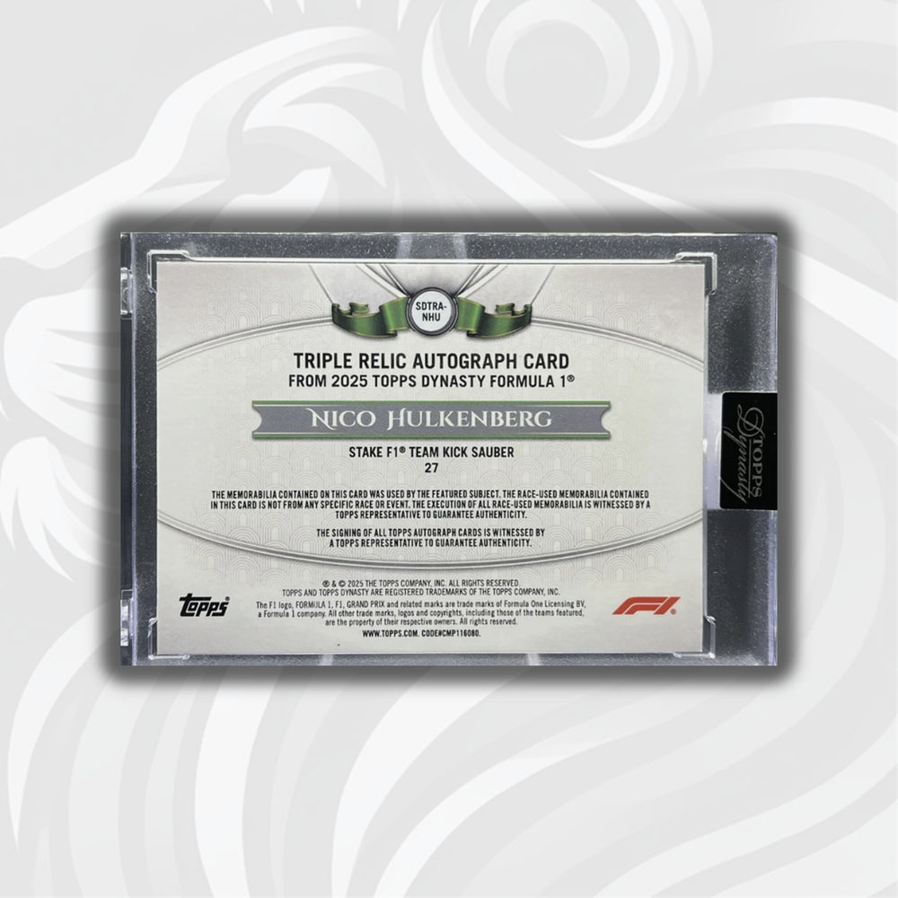 2/5 Nico Hulkenberg #SDTRA-NHU - Triple Relic Autograph - 2025 Topps Dynasty F1 75 - Back