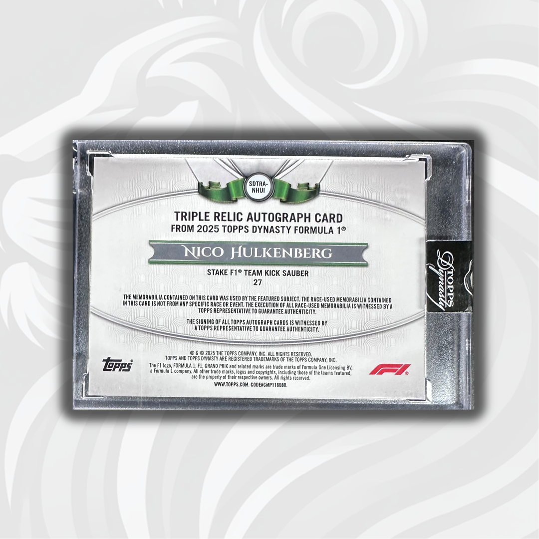 2/5 Nico Hülkenberg #SDTRA-NHUI - Triple Relic Autograph - 2025 Topps Dynasty Formula 1