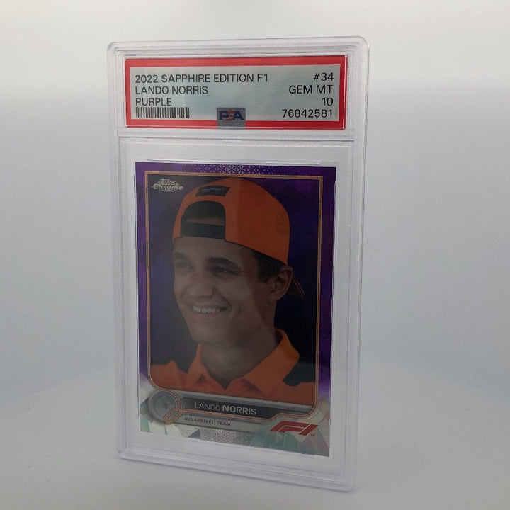 PSA 10 - 02/10 - LANDO NORRIS #34 - SAPPHIRE EDITION - PURPLE