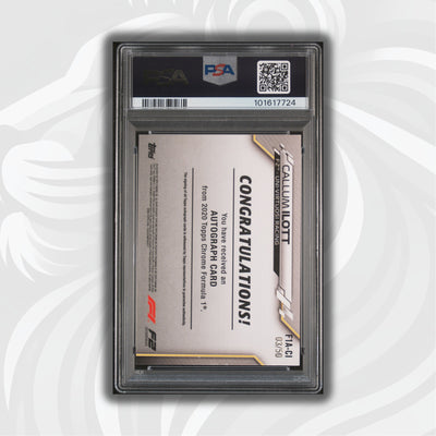 PSA 7 - 03/50 Auto - Callum Ilott #F1A-CI - Topps Chrome 2020 - Gold Wave (POP1)