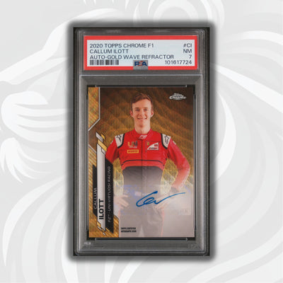 PSA 7 - 03/50 Auto - Callum Ilott #F1A-CI - Topps Chrome 2020 - Gold Wave (POP1)