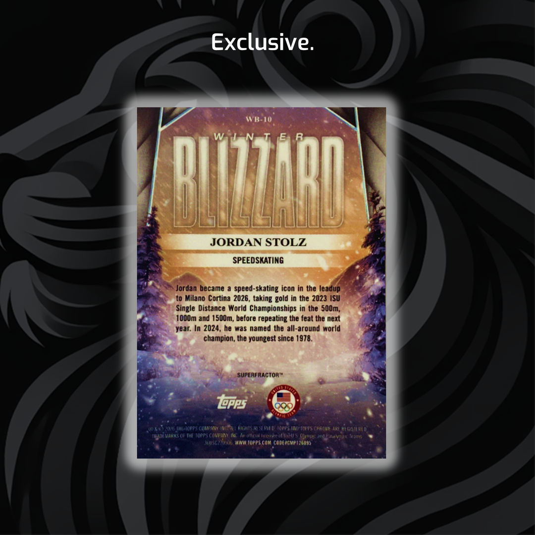 1/1 Superfractor - Jordan Stolz - 2026 Topps Chrome Winter Olympics - Blizzard