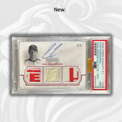 PSA 9 - 5/5 Kimi Raikkonen #TRA-IKR - Red - 2020 Dynasty Triple Relic Autograph