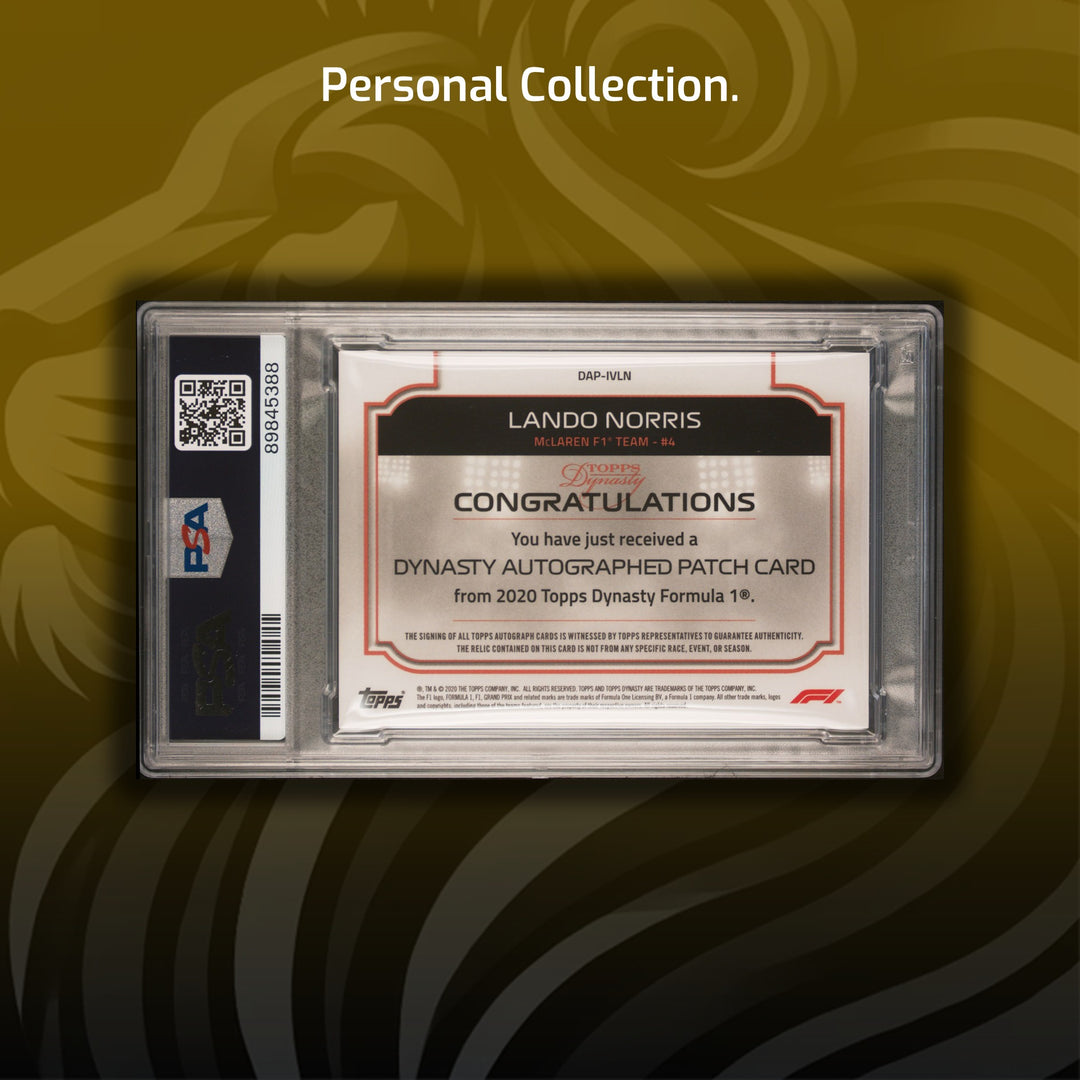 PSA 10 - 2/5 Lando Norris #DAP-IVLN - 2020 Dynasty Autographed Patch - Red