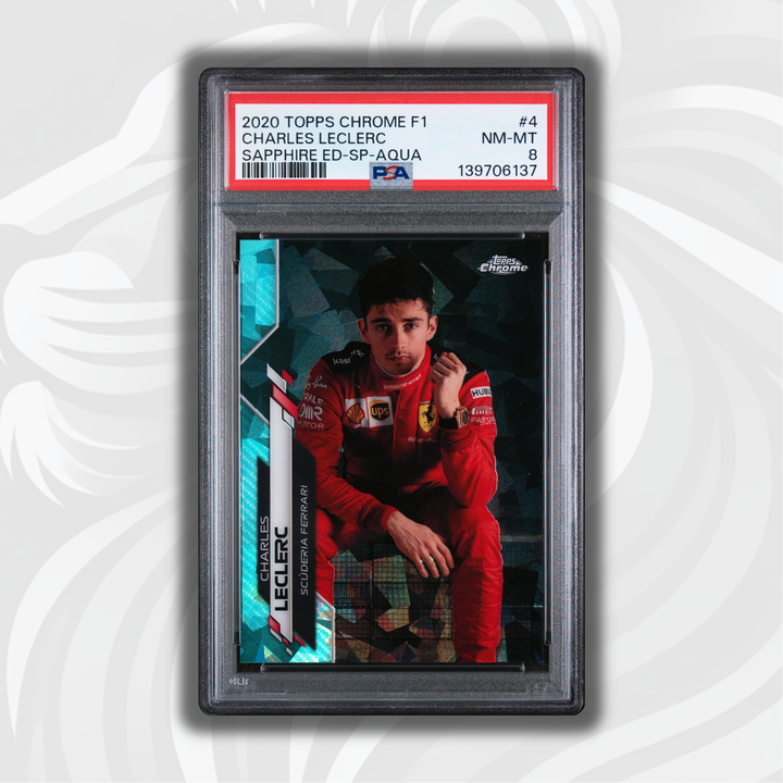 PSA 8 - 79/99 查尔斯·勒克莱尔 #4 - 2020 Topps Chrome F1 - 蓝宝石特卡 - 水色