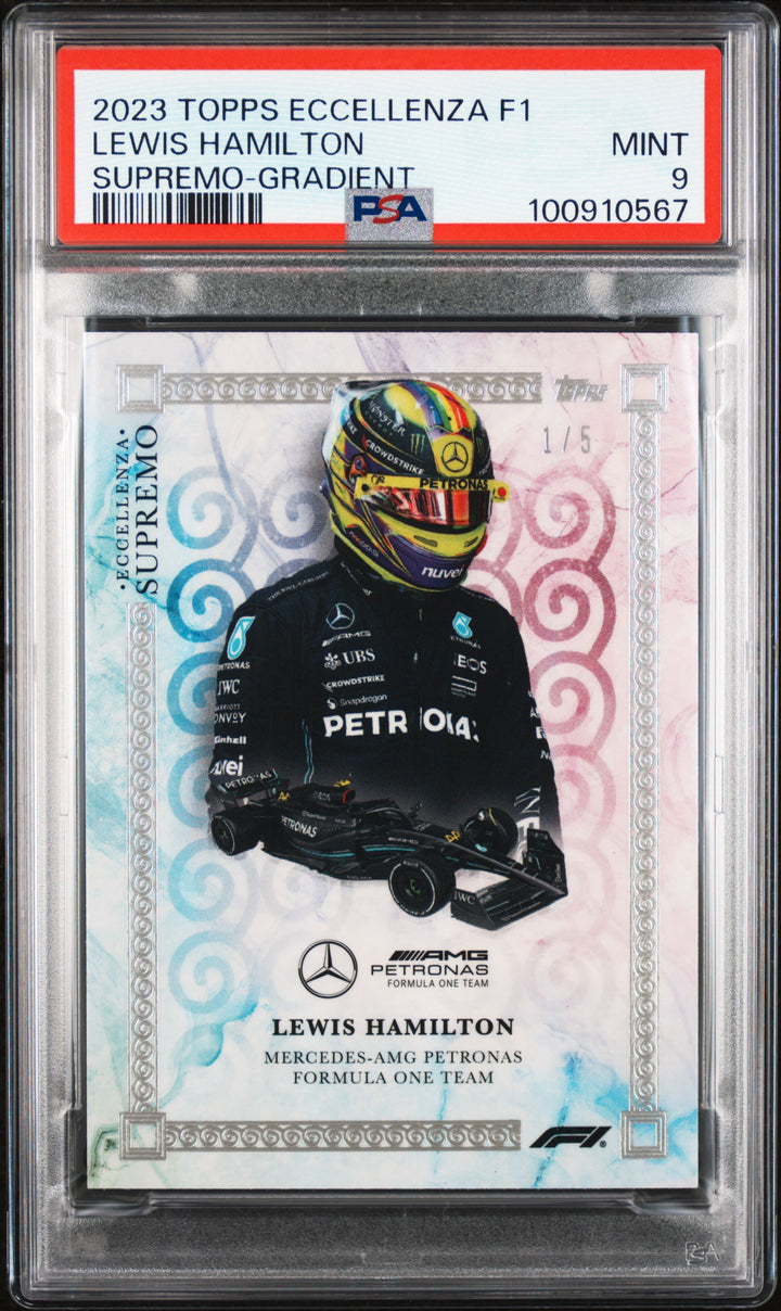 PSA 9 - 1/5 Lewis Hamilton - 2023 Topps Eccellenza F1 - Supremo Gradient
