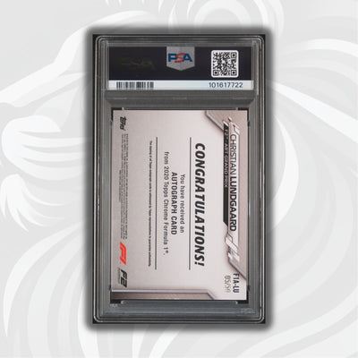 PSA 8 - 05/50 Auto - Christian Lundgaard #F1A-CL - Topps Chrome 2020 - Gold Wave (POP2)