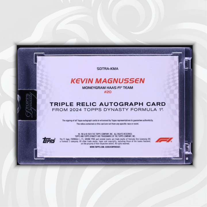 3/5 Kevin Magnussen #SDTRA-KMA - Triple Relic Autograph - 2024 Topps Dynasty Formula 1