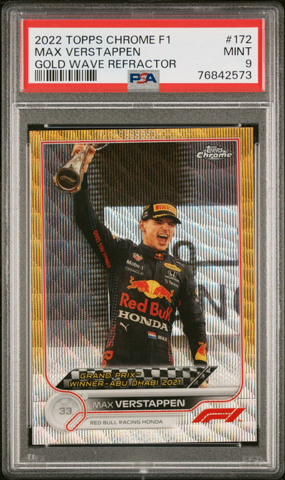 PSA 9 - 02/50 Max Verstappen #172 - Gold Wave Refractor - 2022 Topps Chrome F1