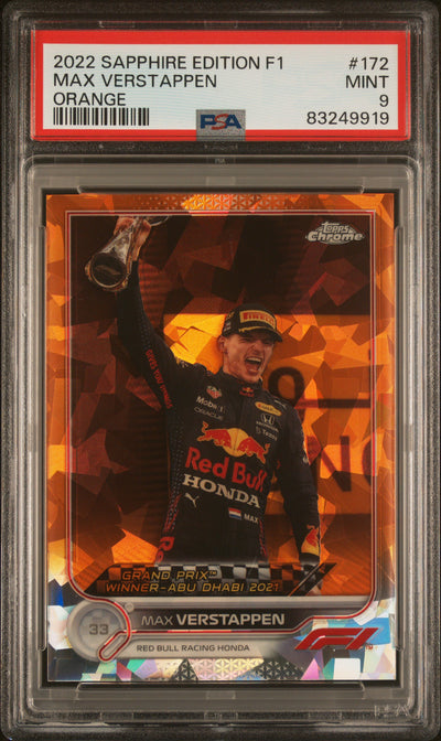 PSA 9 - 13/25 Max Verstappen #172 - Orange - Sapphire - 2022 Topps Chrome F1