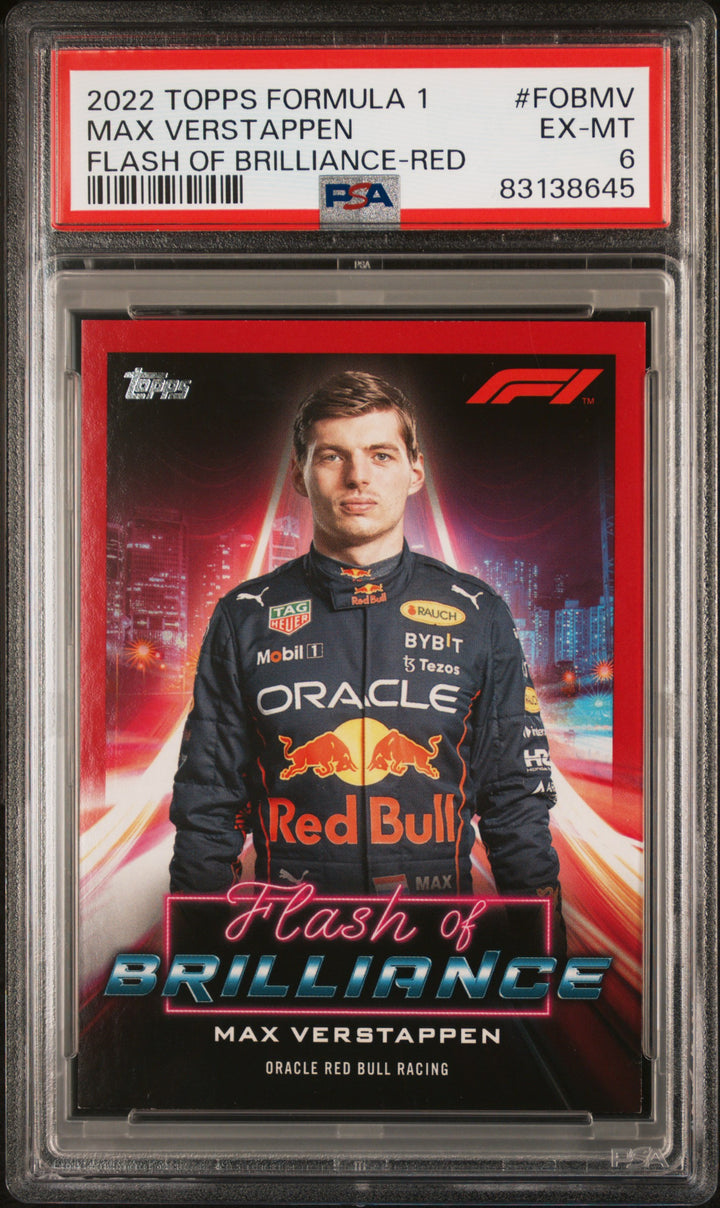 PSA 6 - 5/5 Max Verstappen #FOBMV - Red - 2022 Topps Formula 1