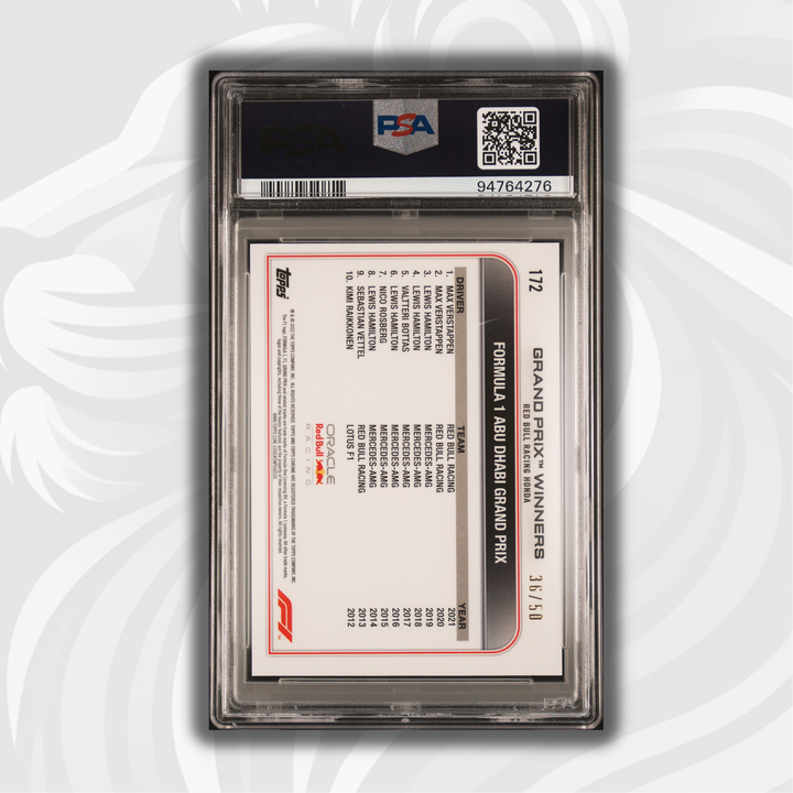 PSA 10 - 36/50 Max Verstappen #172 - Gold - Sapphire - 2022 Topps Chrome F1
