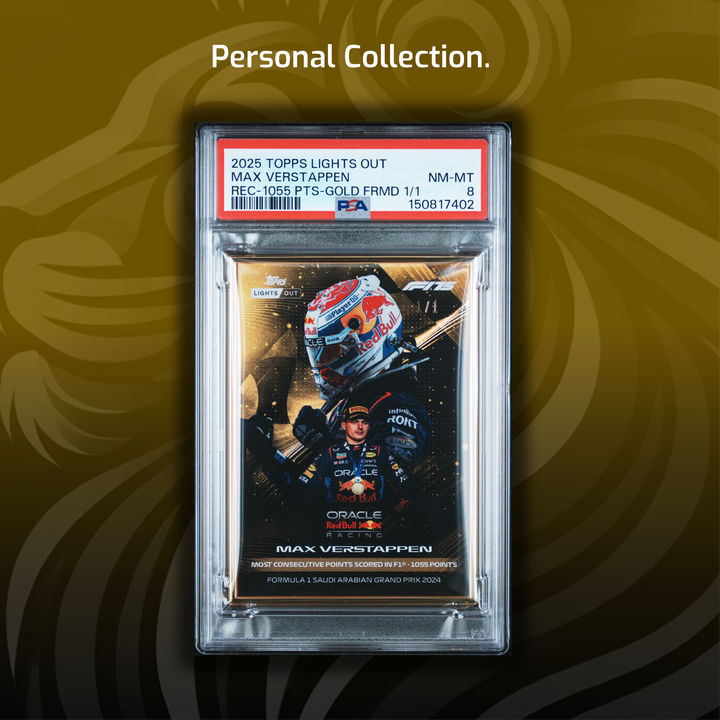 1/1 Gold Frame - Max Verstappen - Record: Most Consecutive Points - 2025 Topps Lights Out