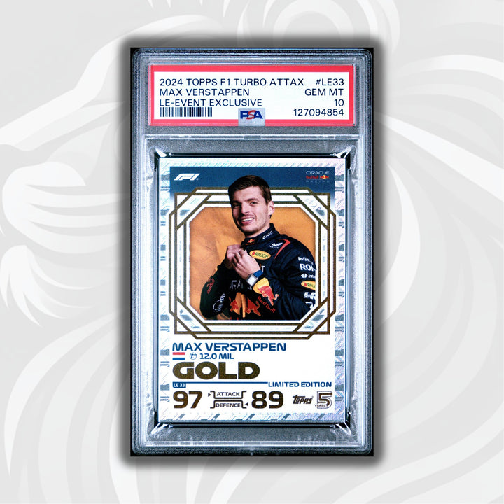 PSA 10 Max Verstappen #LE33 - Gold - Event Exclusive - 2024 Topps Turbo Attax F1
