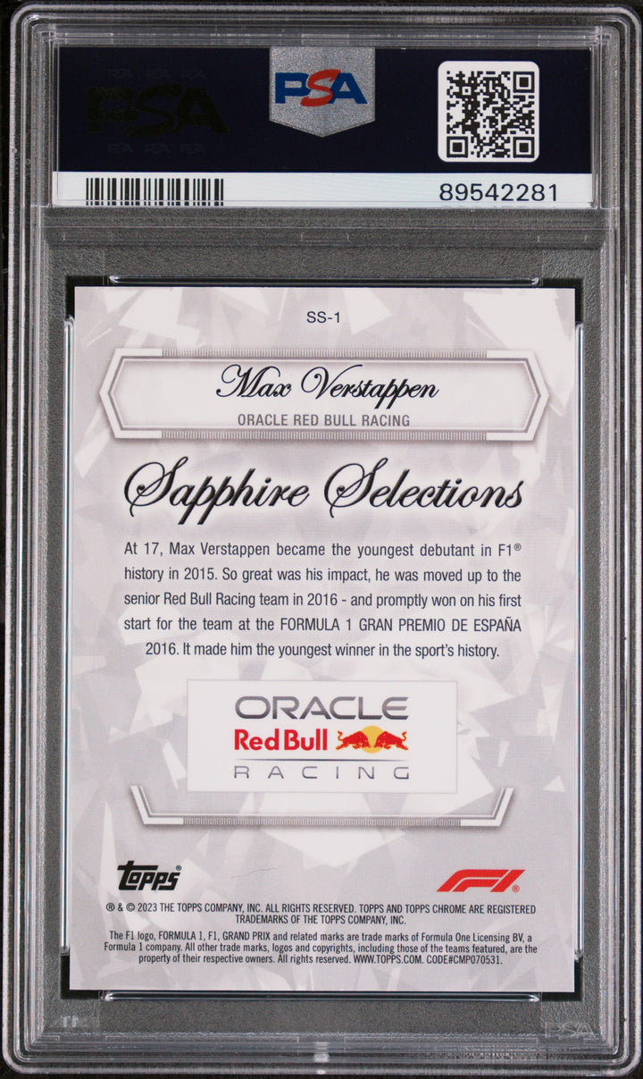 PSA 10 - Red 3/5 Max Verstappen - 2023 Sapphire Selections #SS1 - POP1