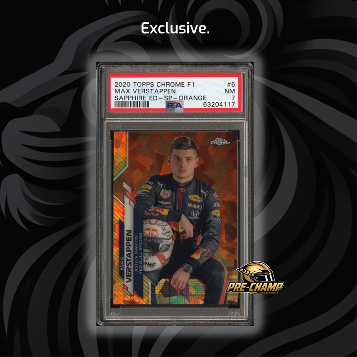 PSA 7 - 02/25 Max Verstappen #6 - Sapphire Edition SP Orange - 2020 Chrome F1