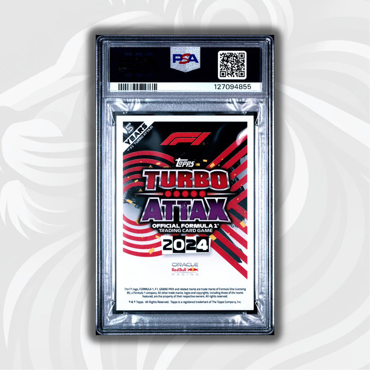 PSA 8 - 5/5 Max Verstappen #127 - Wood - Champion - 2024 Topps Turbo Attax F1