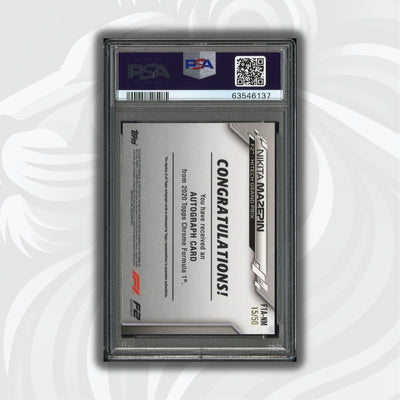 PSA 7/9 - 15/50 Auto - Nikita Mazepin #F1A-NM - Topps Chrome 2020 - Gold Wave (POP2)