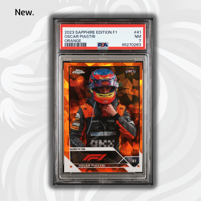 PSA 7 - 10/25 Oscar Piastri #41 - Orange - Sapphire Edition - 2023 Topps Chrome F1 - Rookie Card
