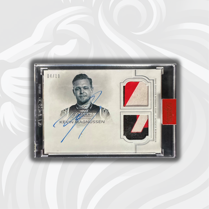 4/10 Kevin Magnussen #SDA-KM - Single Driver Dual Relic Autograph - 2020 Topps Dynasty F1