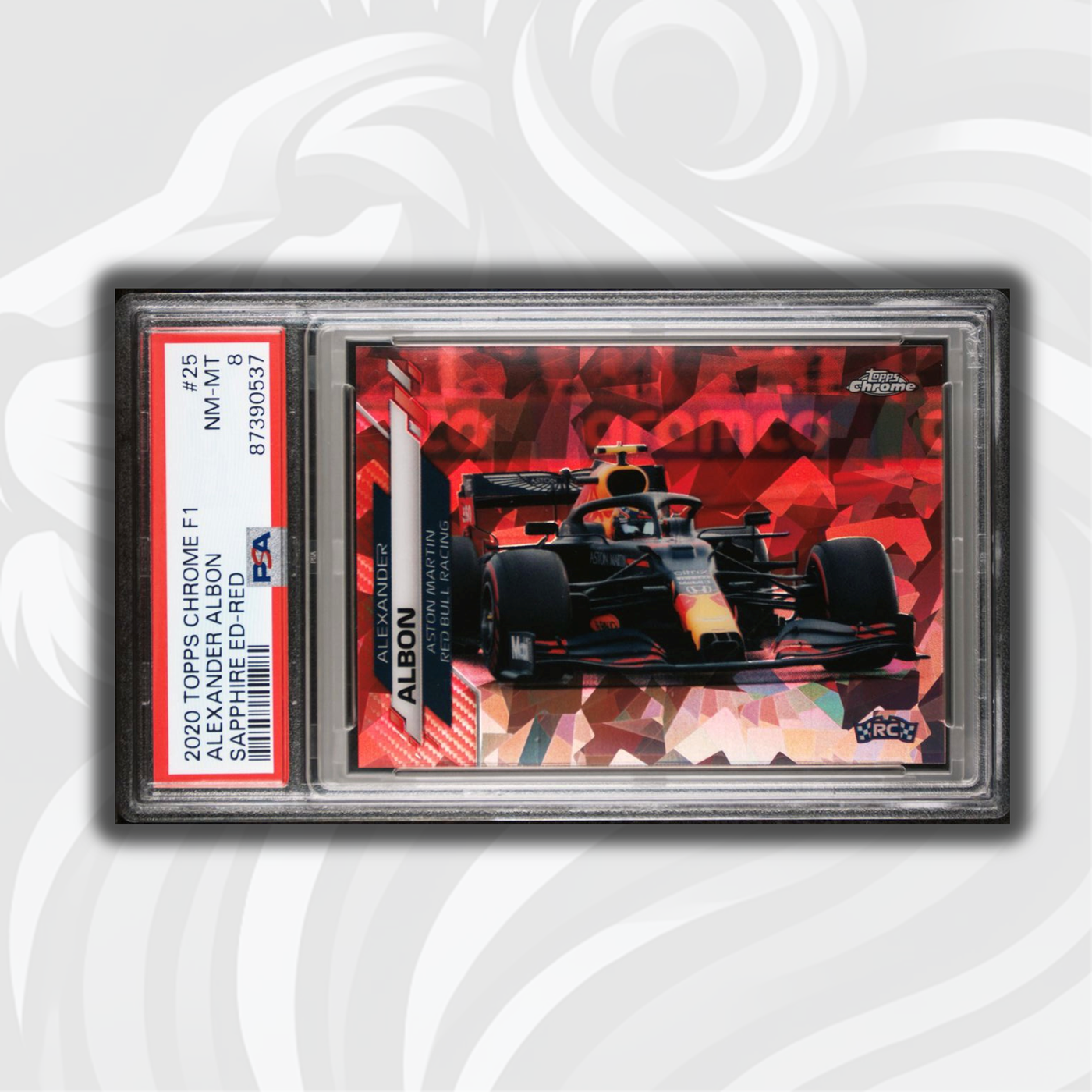 PSA 8 - 5/5 Alexander Albon #25 - Sapphire - Red - 2020 Topps Chrome F1