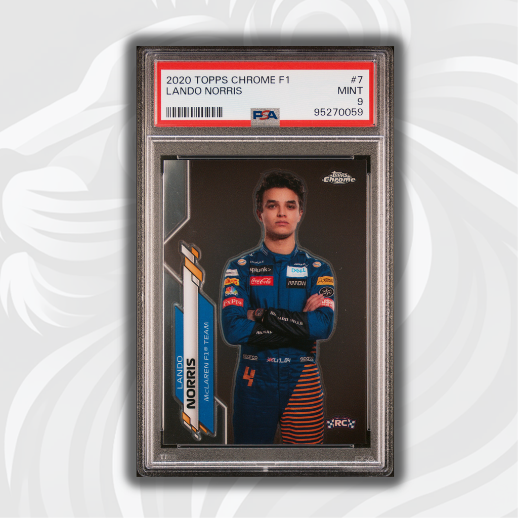 PSA 9 - Lando Norris #7 - 2020 Topps Chrome F1 - Rookie Card