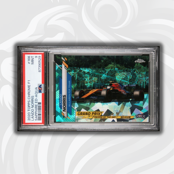 PSA 9 - 94/99 - RC - Lando Norris #166 - Aqua - 2020 Topps Chrome F1 - Rookie Card