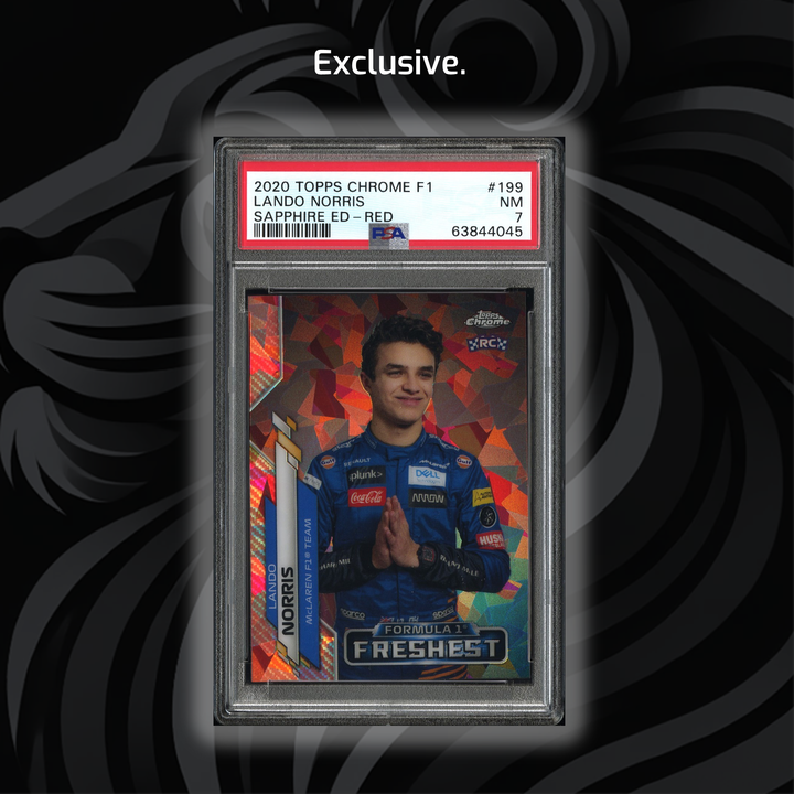 PSA 7 - 5/5 Lando Norris #199 - 2020 Chrome Sapphire Red - RC