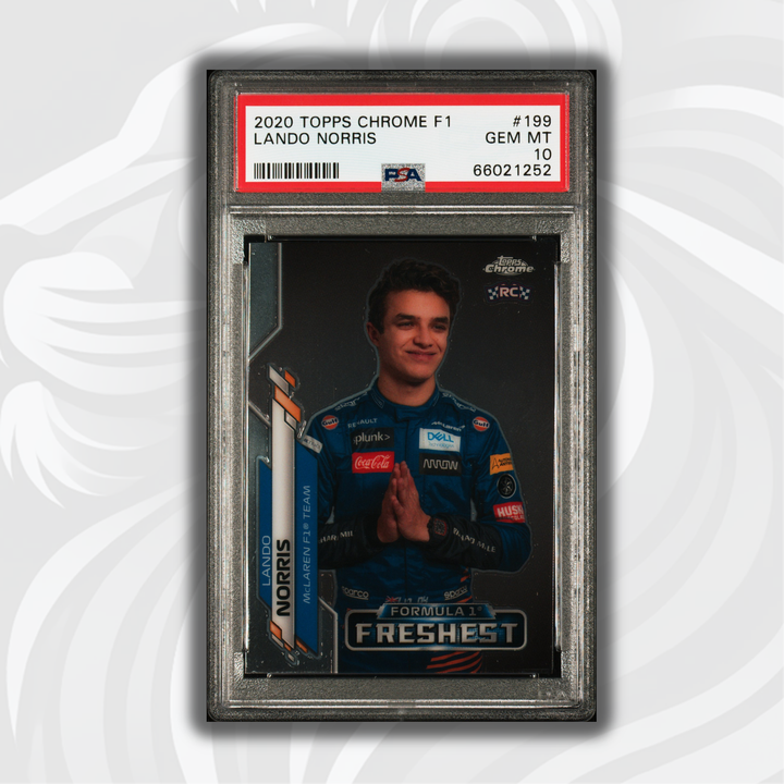 PSA 10 - Lando Norris #199 - 2020 Topps Chrome F1 - F1's Freshest - Rookie Card