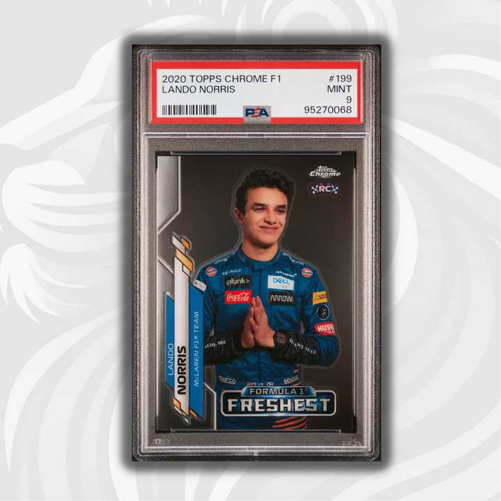 PSA 9 - Lando Norris #199 - 2020 Topps Chrome F1 - F1's Freshest - Rookie Card