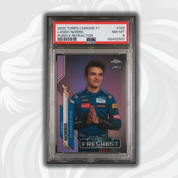 PSA 8 - 352/399 Lando Norris #199 - Purple Refractor - Rookie Card