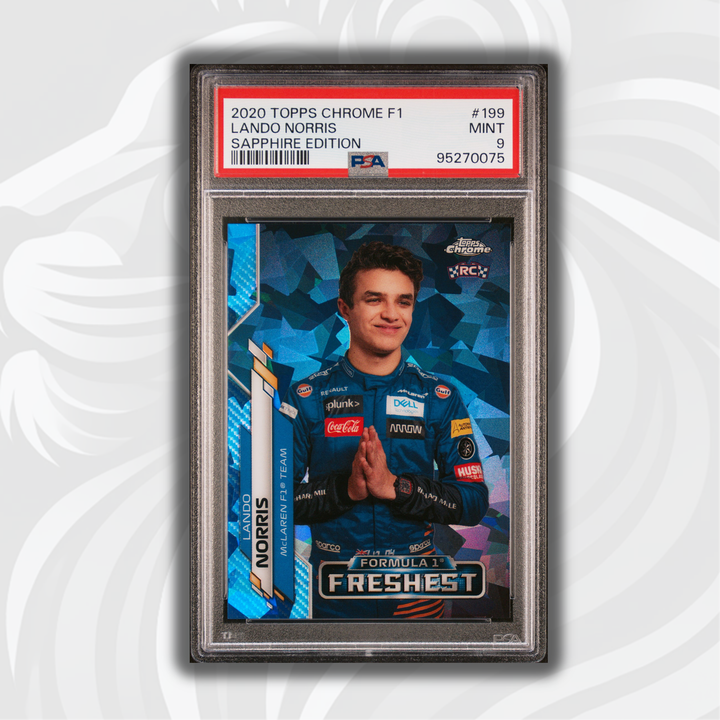 PSA 9 - Lando Norris #199 - 2020 Chrome Sapphire - Rookie Card