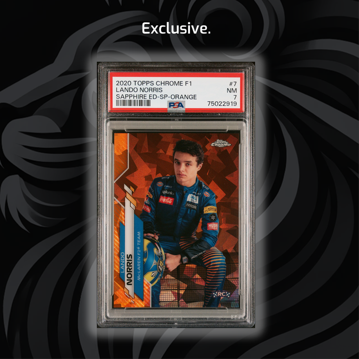 PSA 7 - 05/25 Lando Norris #7 - Sapphire Edition SP Orange - 2020 Chrome F1