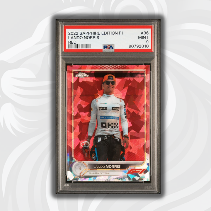 PSA 9 - 5/5 - Lando Norris #36 - Sapphire Edition - Red