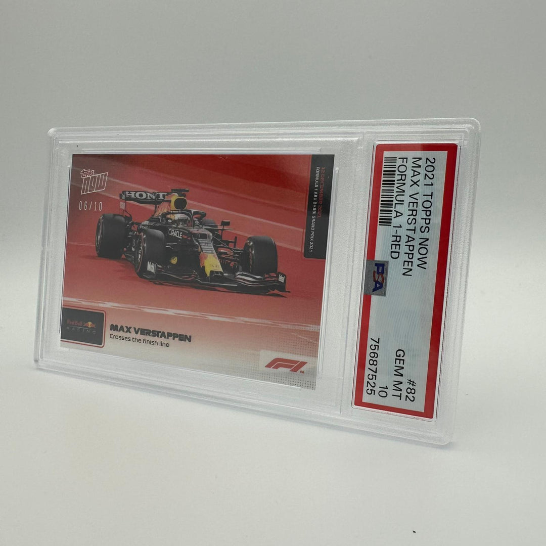 PSA 10 - 06/10 Max Verstappen #82 - Crosses The Finish line - Red