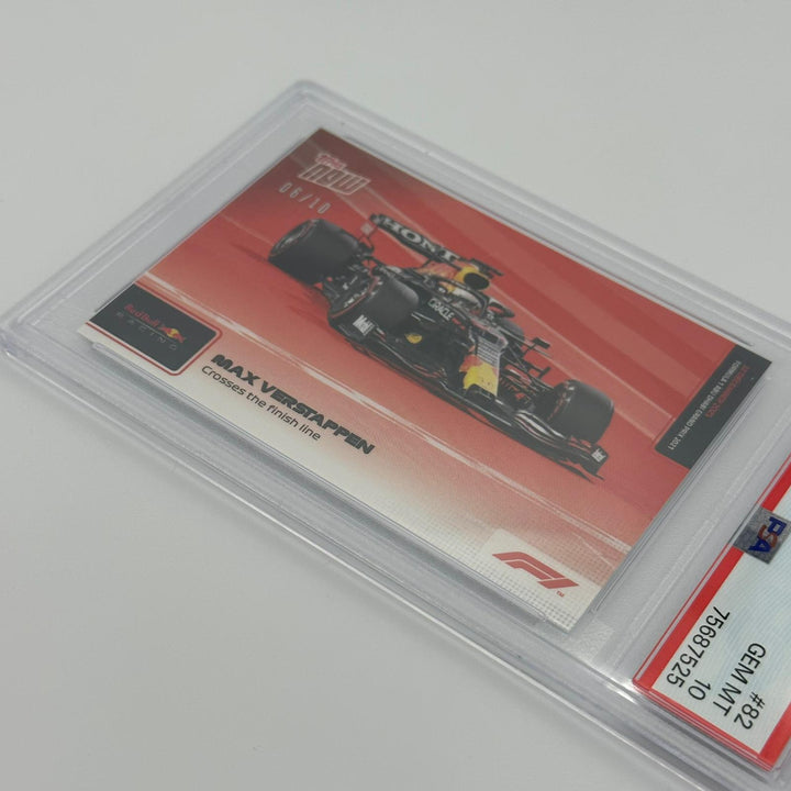 PSA 10 - 06/10 Max Verstappen #82 - Crosses The Finish line - Red