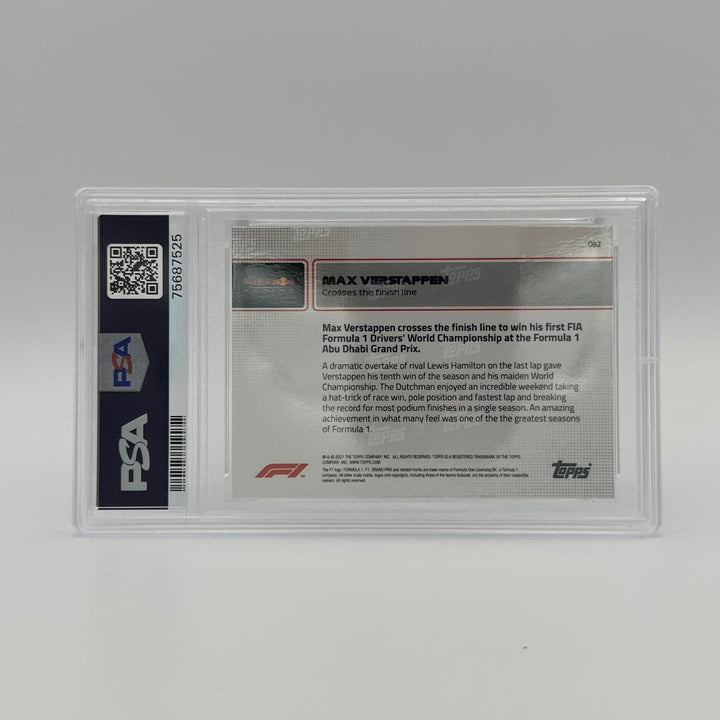 PSA 10 - 06/10 Max Verstappen #82 - Crosses The Finish line - Red