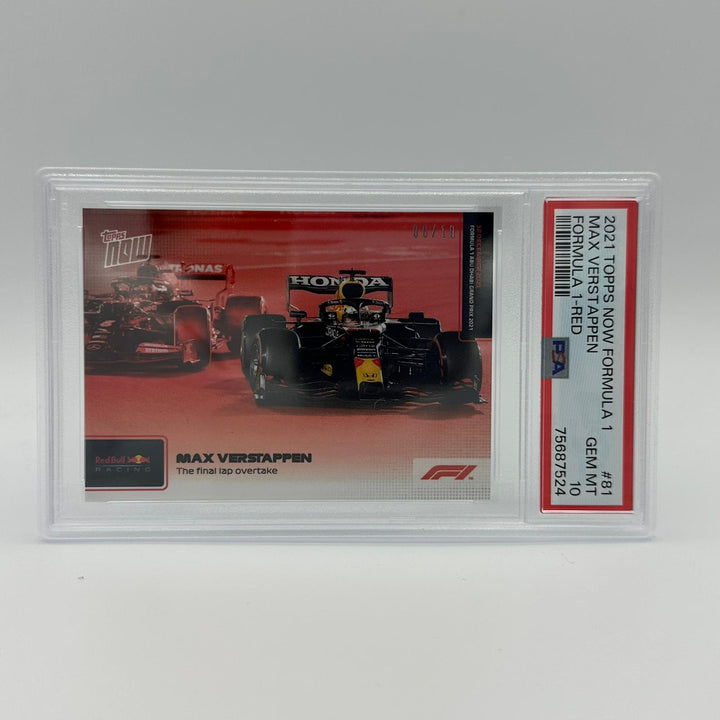 PSA 10 - 06/10 Max Verstappen #81 - The Final Lap Overtake - Red