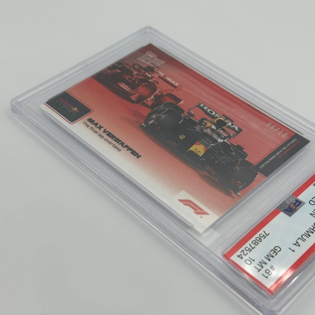 PSA 10 - 06/10 Max Verstappen #81 - The Final Lap Overtake - Red