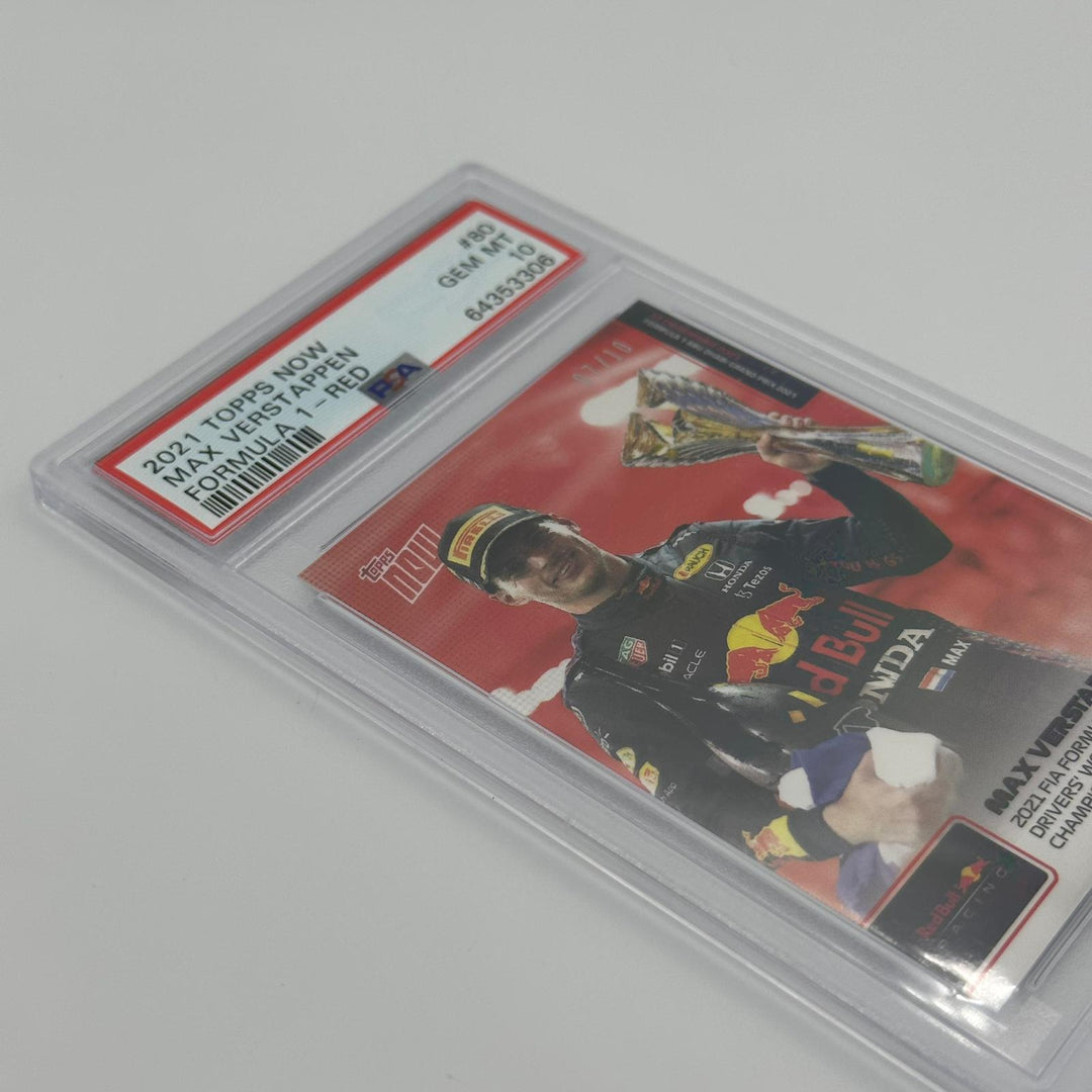 PSA 10 - 07/10 Max Verstappen #80 - 2021 FIA Formula 1 Drivers' World Champion - Red