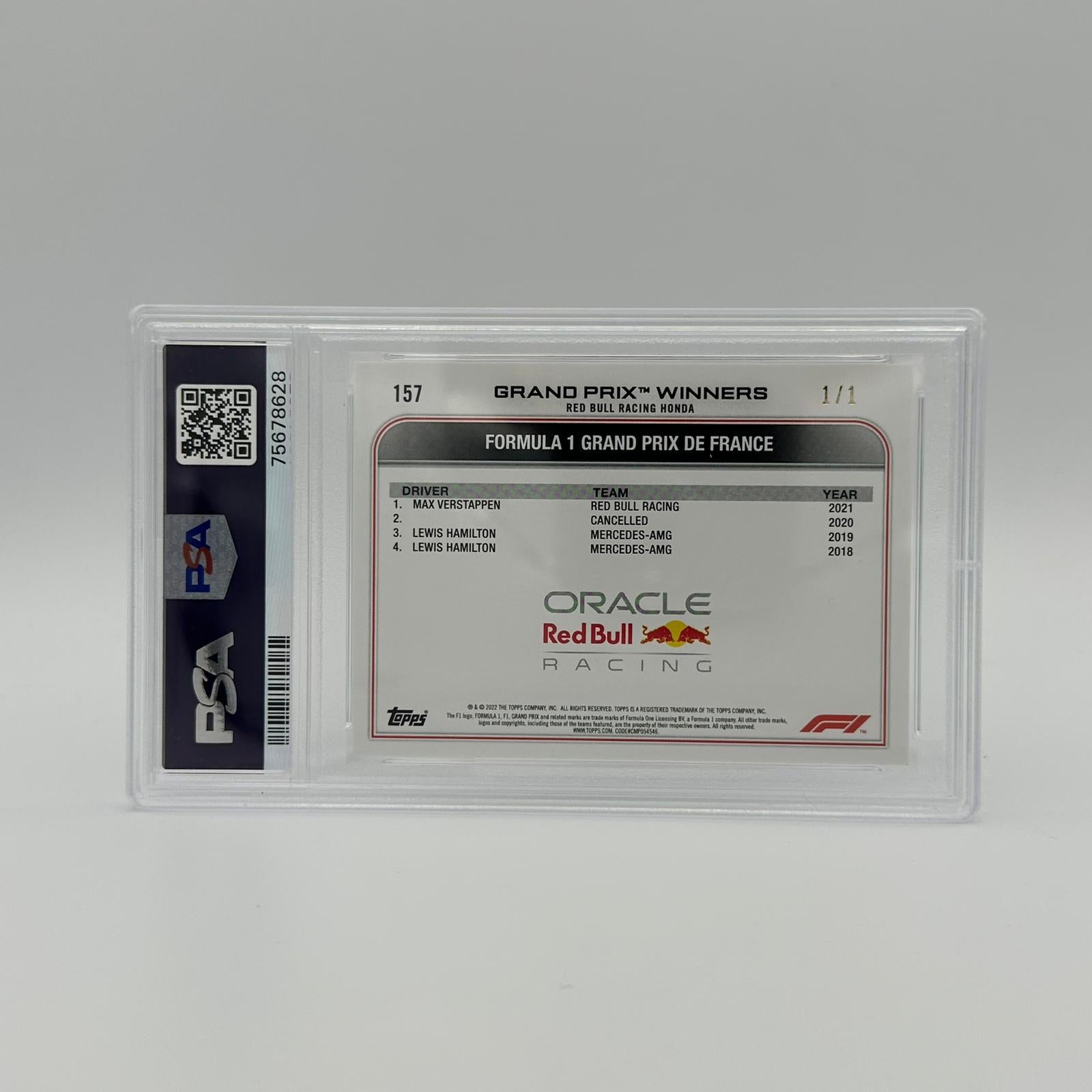 PSA 10 - 1/1 Max Verstappen - Grand Prix Winners #157