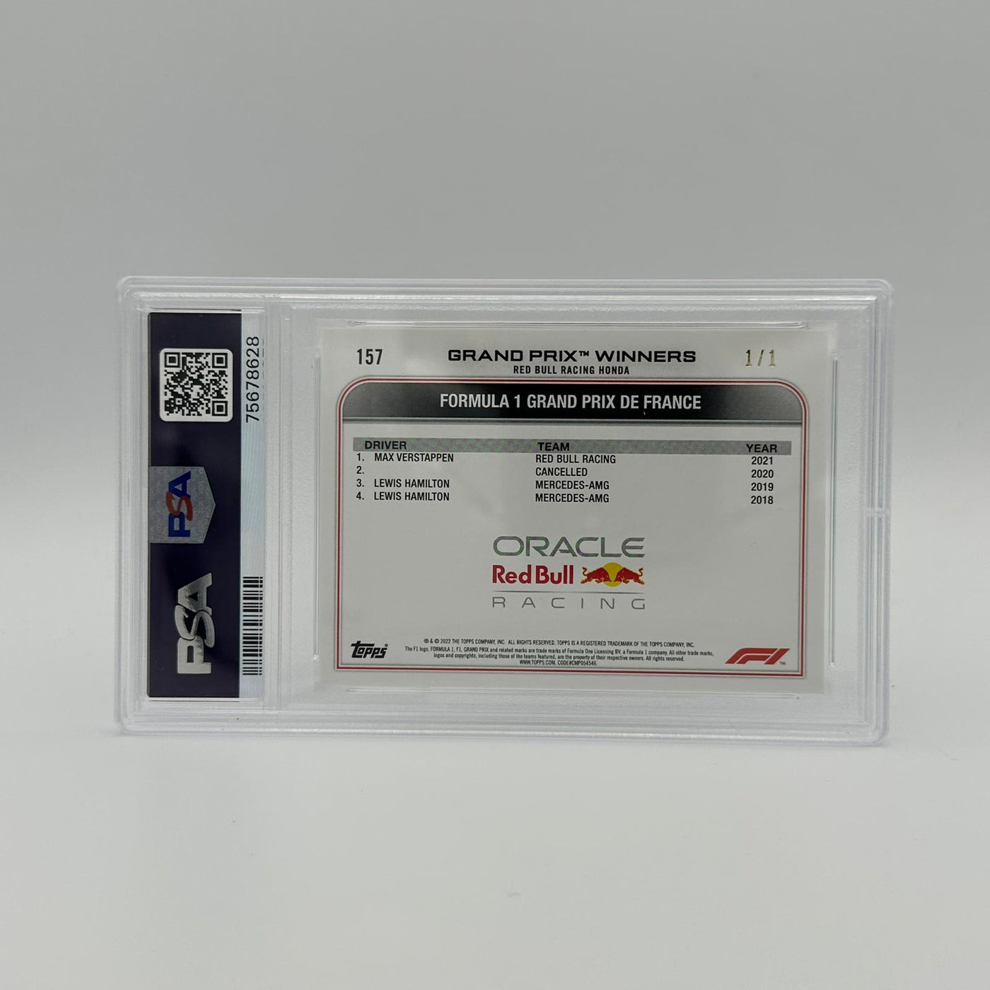 PSA 10 - 1/1 Max Verstappen - Grand Prix Winners #157 - Foilfractor