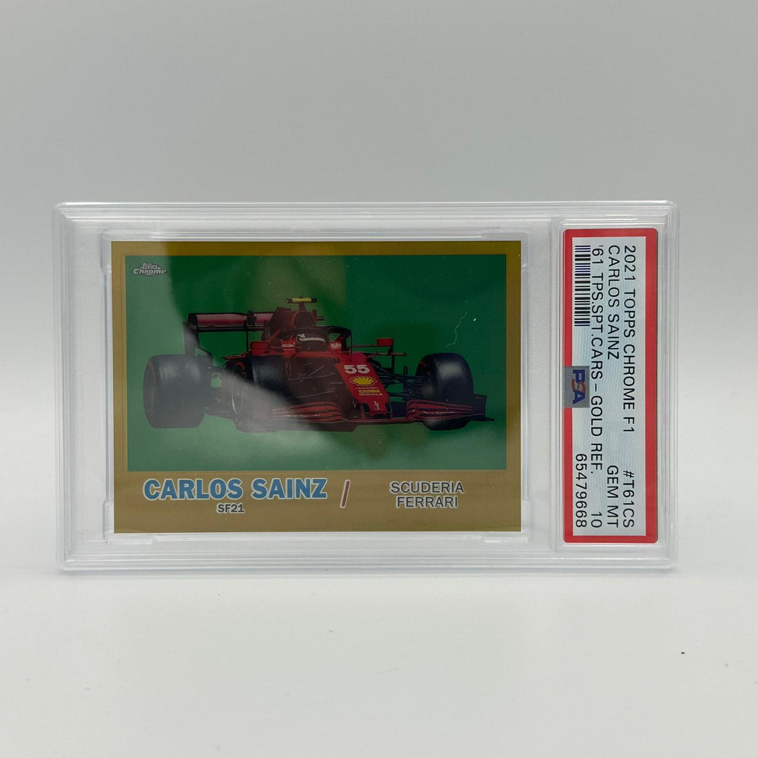 PSA 10 - 11/50 - Carlos Sainz - Ferrari #T61CS - Gold Wave Refractor