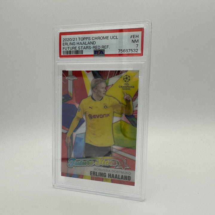PSA 7 - 7/10 - Erling Haaland #FSEH - UEFA Champions League Future Star - Red Refractor