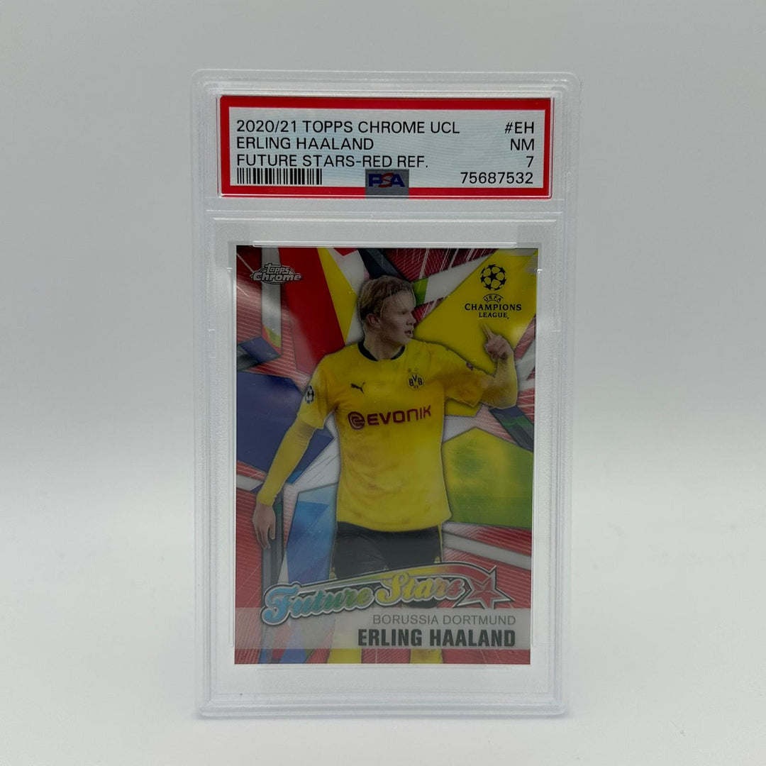 PSA 7 - 7/10 - Erling Haaland #FSEH - UEFA Champions League Future Star - Red Refractor