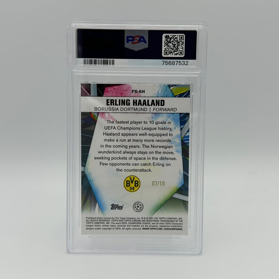 PSA 7 - 7/10 - Erling Haaland #FSEH - UEFA Champions League Future Star - Red Refractor